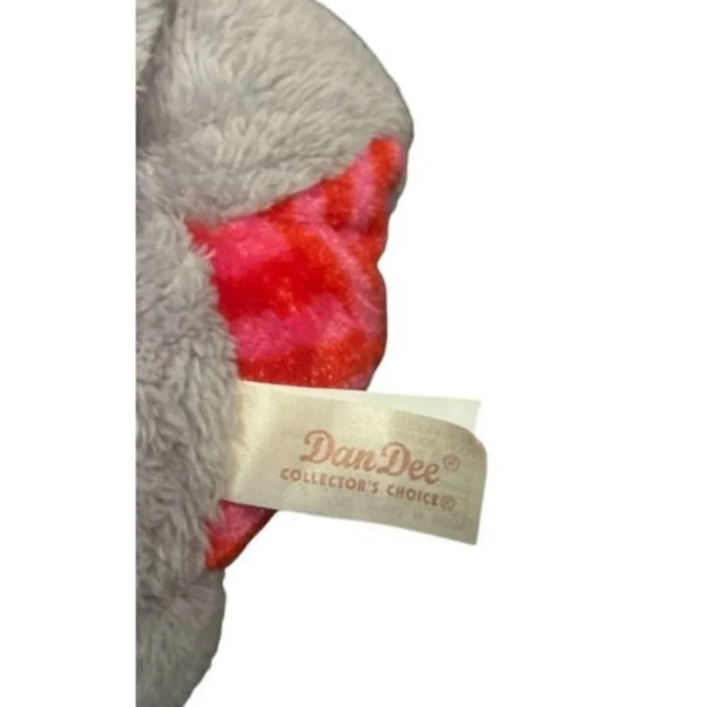 Dan Dee Plush Elephant‎ Sitting Gray Pink Plush Stuffed Animals 9